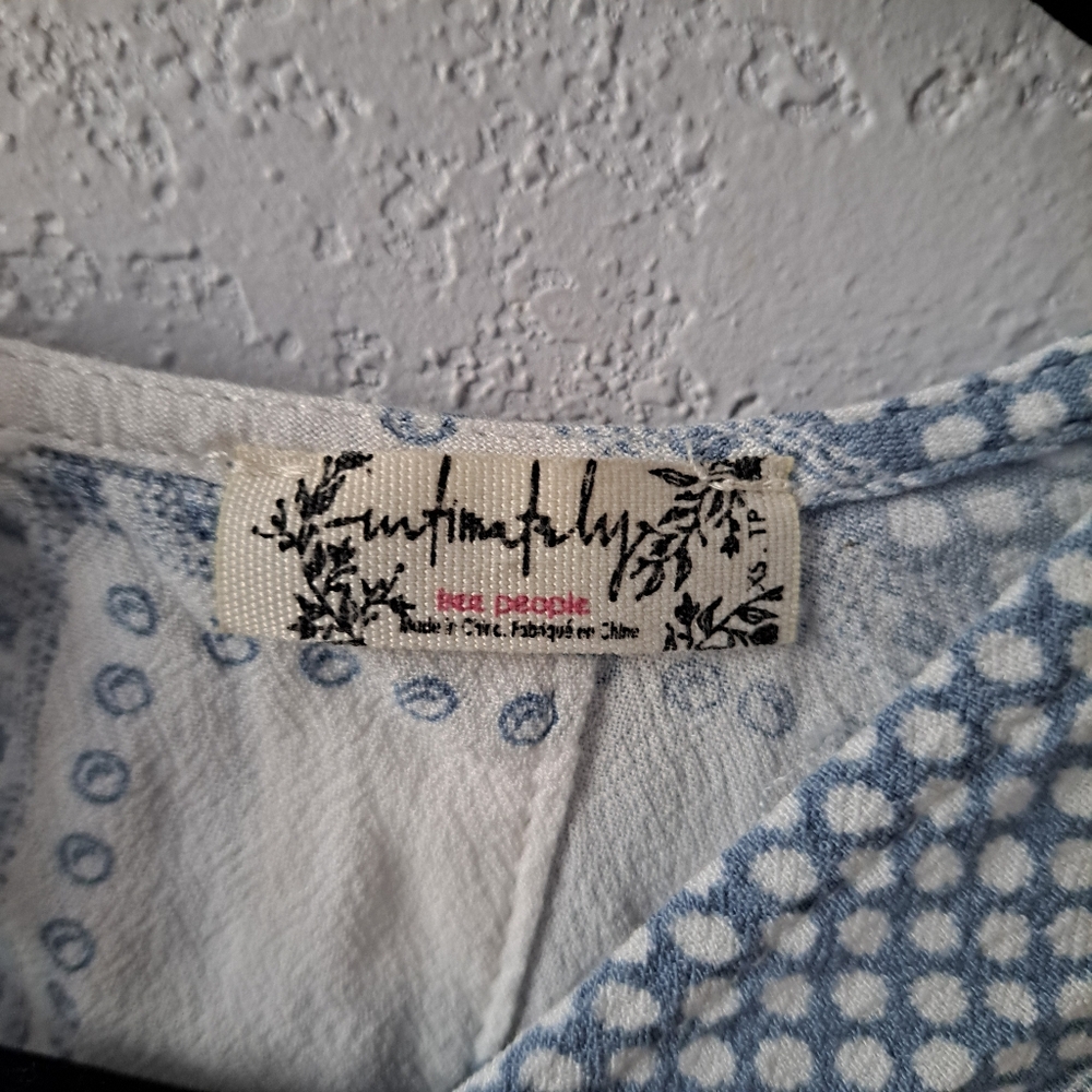 Free People Blue and White Lace Bodysuit - Picture 7 of 9